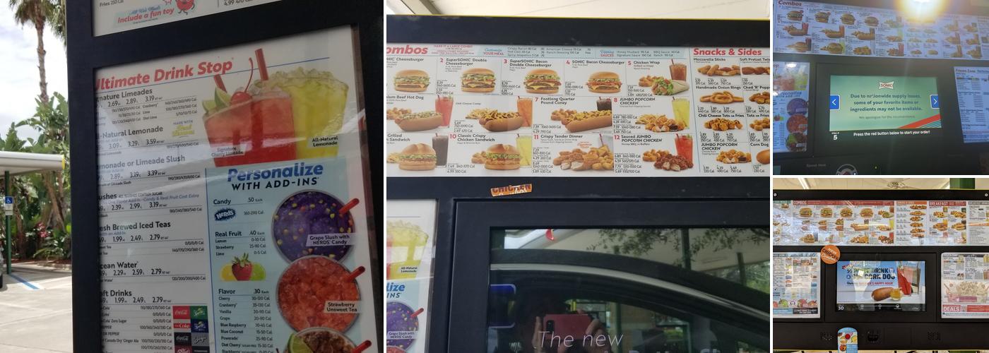 Sonic Drive-In Menu