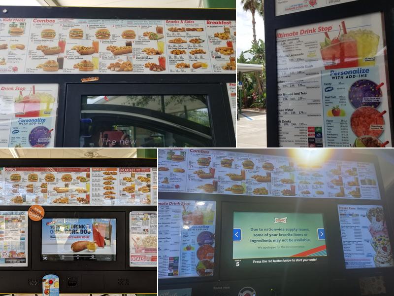 Sonic Drive-In Menu