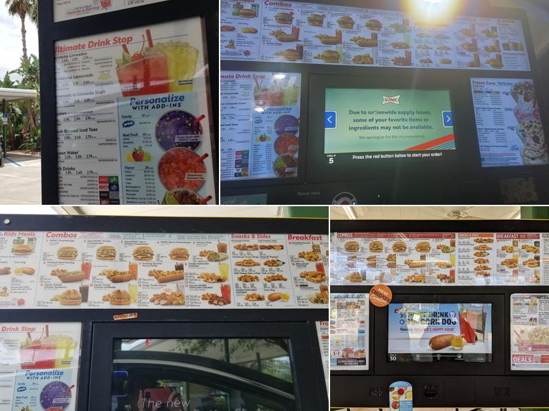 Sonic Drive-In Menu
