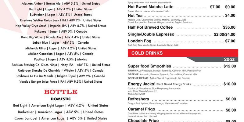 D Bar Menu