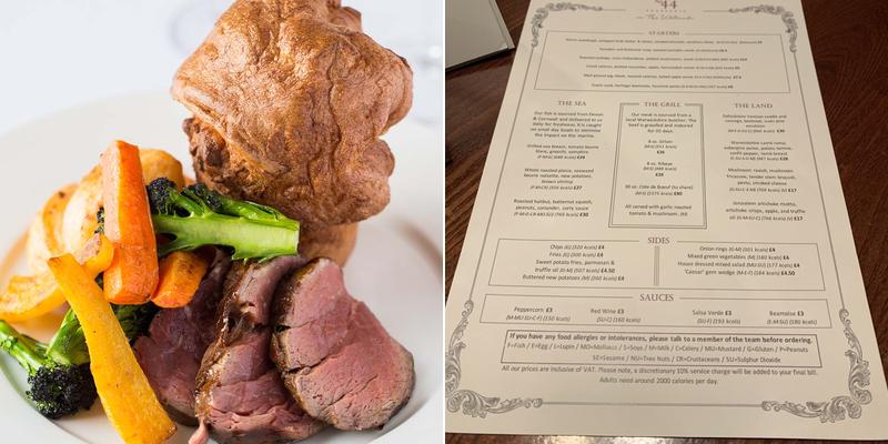 No 44 Restaurant Menu