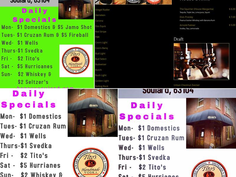 Henry's Menu