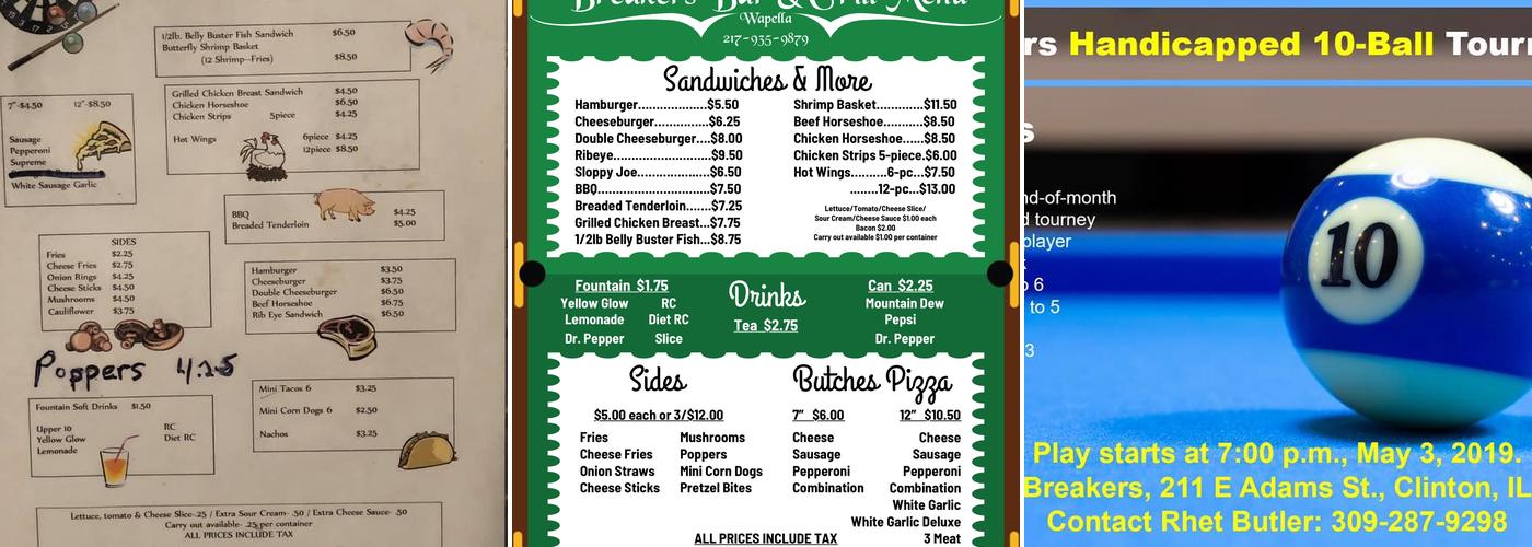 Breakers Menu