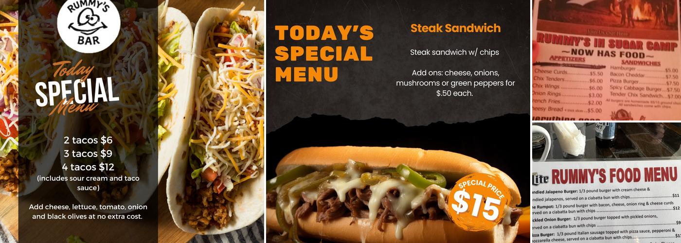 Rummy's Menu