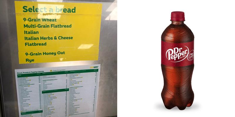 Subway Menu