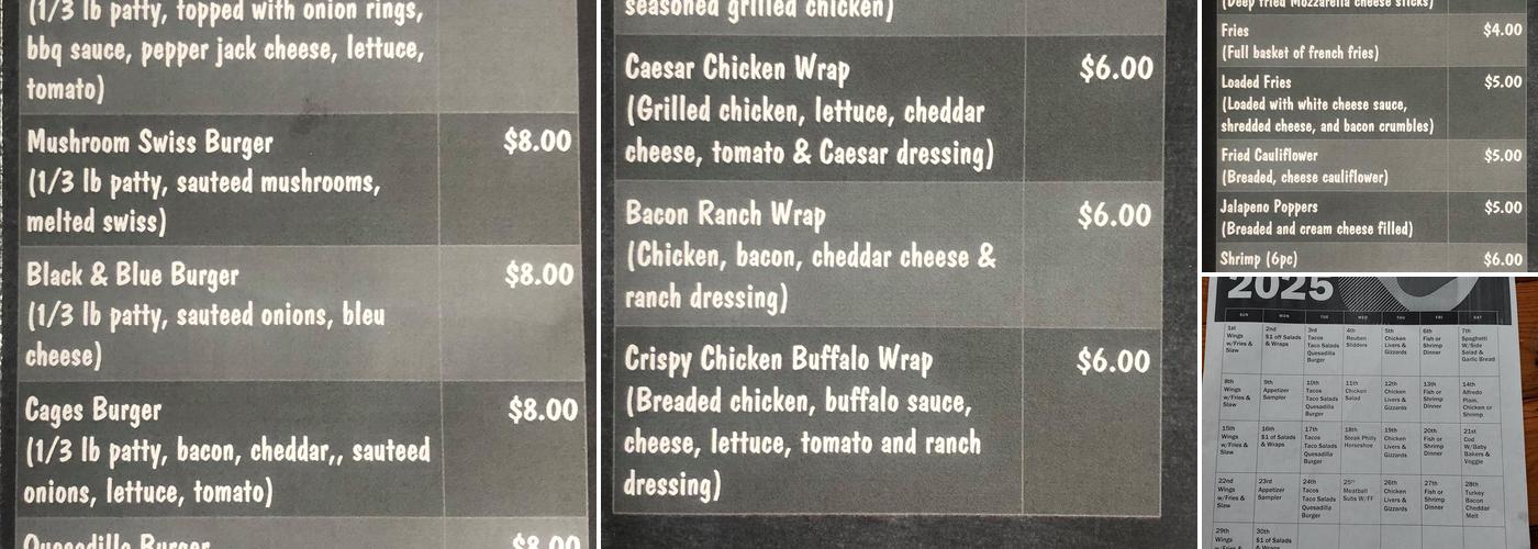 Cages Menu