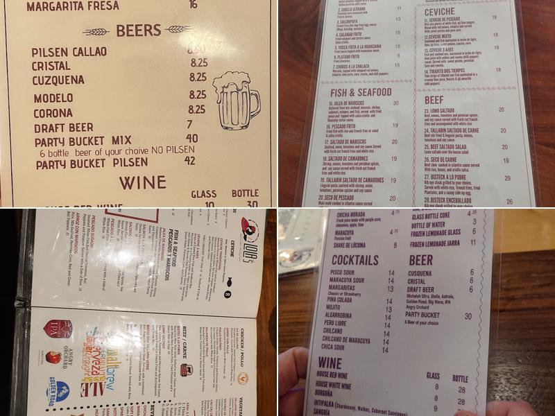 Lola’s Peruvian Menu