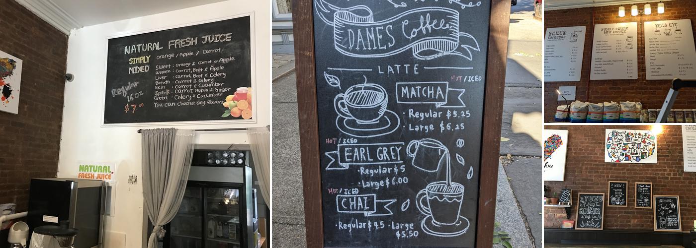 Dames Coffee Espresso Bar Menu