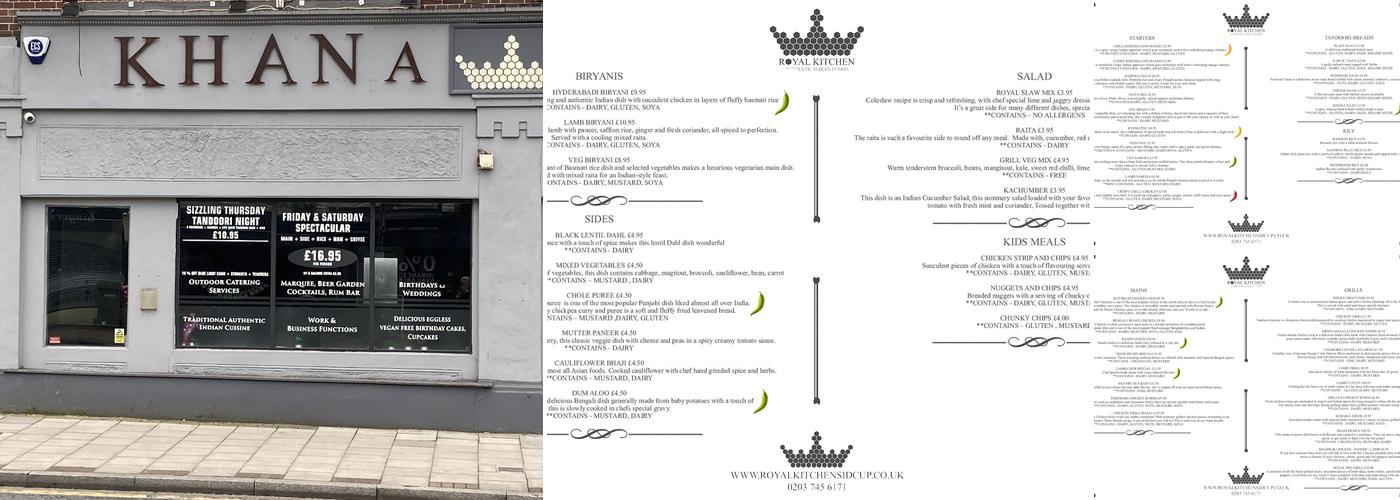 Khana (Sidcup) Menu