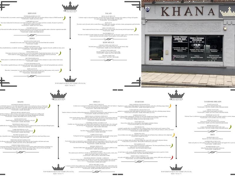 Khana (Sidcup) Menu