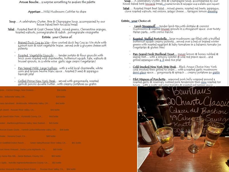 2 Doors Down Wine Bar Menu