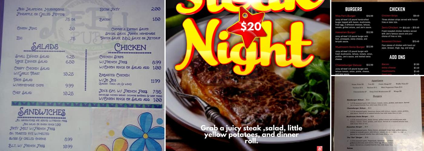 The Pe Ell Pub Menu