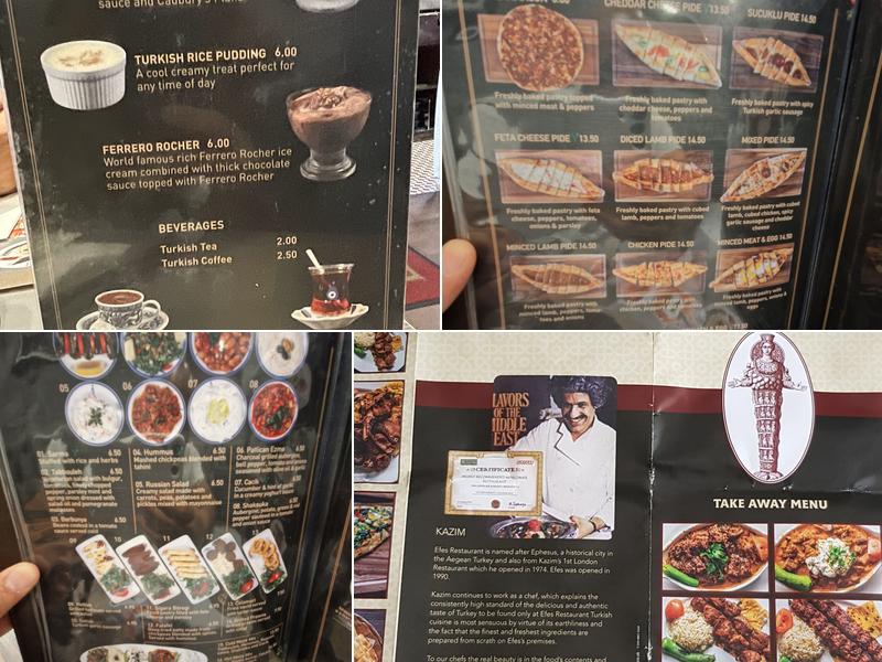 Efes Restaurant Menu