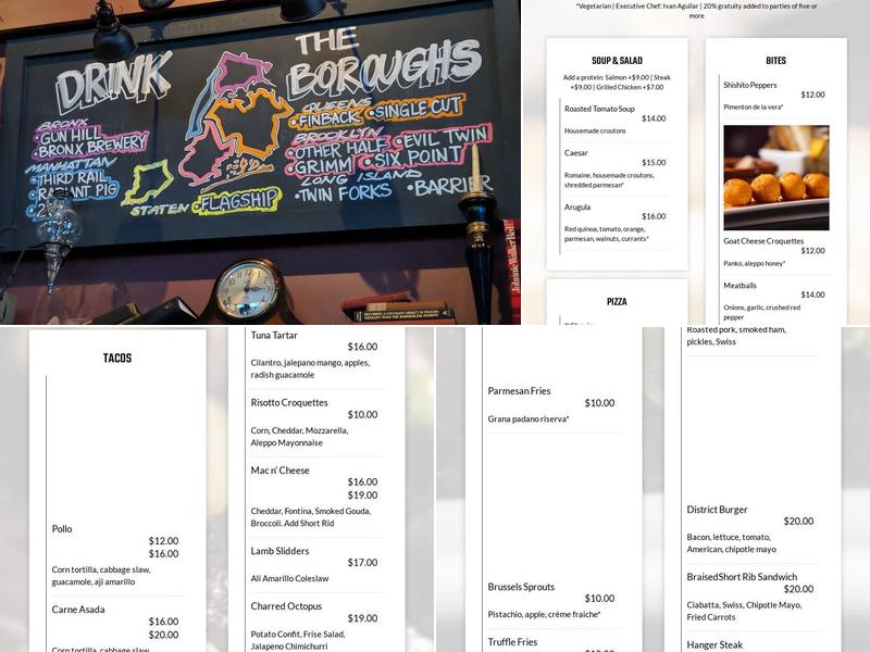 District Tap House Menu