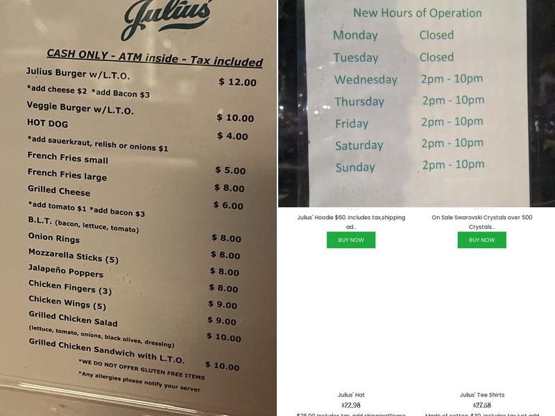 Julius' Menu