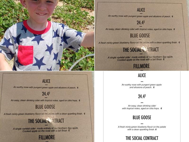 Grisamore Cider Works Menu