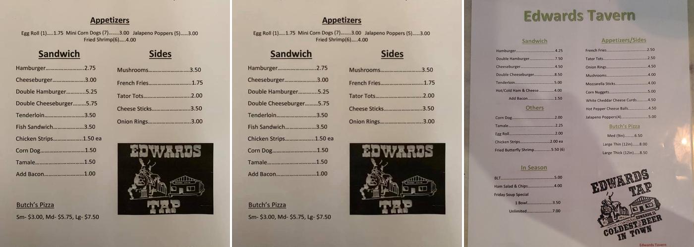 Edwards Tap Menu