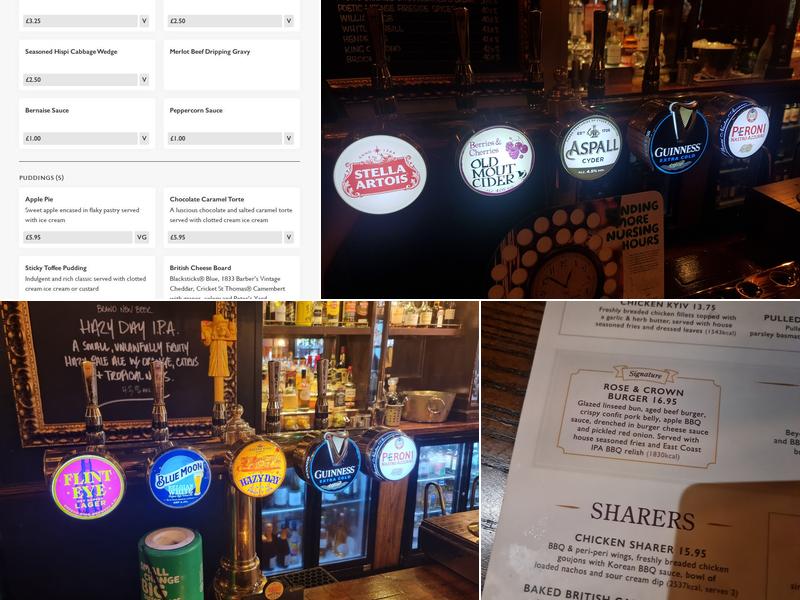 Rose & Crown Mayfair Menu