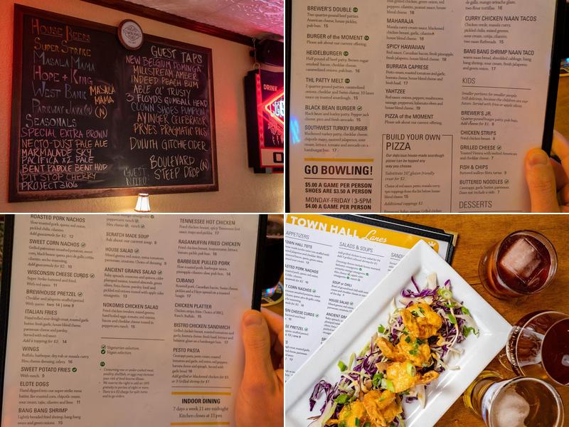 Town Hall Lanes Menu