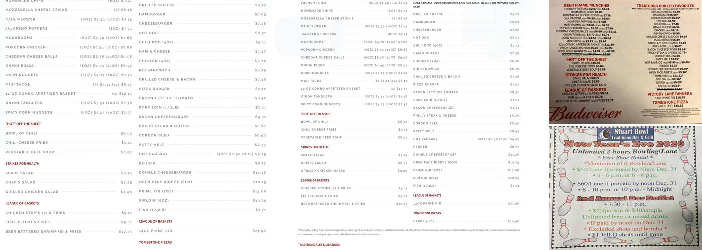 Stuart Bowl & Lounge Menu