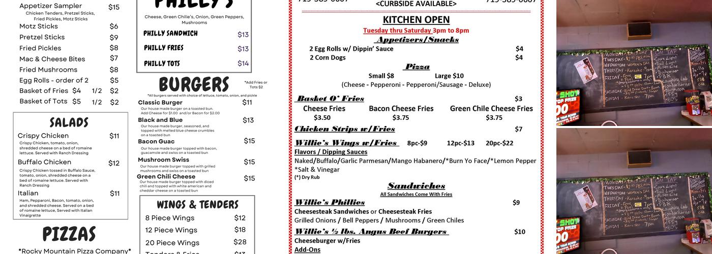Willies Menu