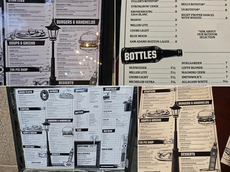 Elephant & Castle Menu