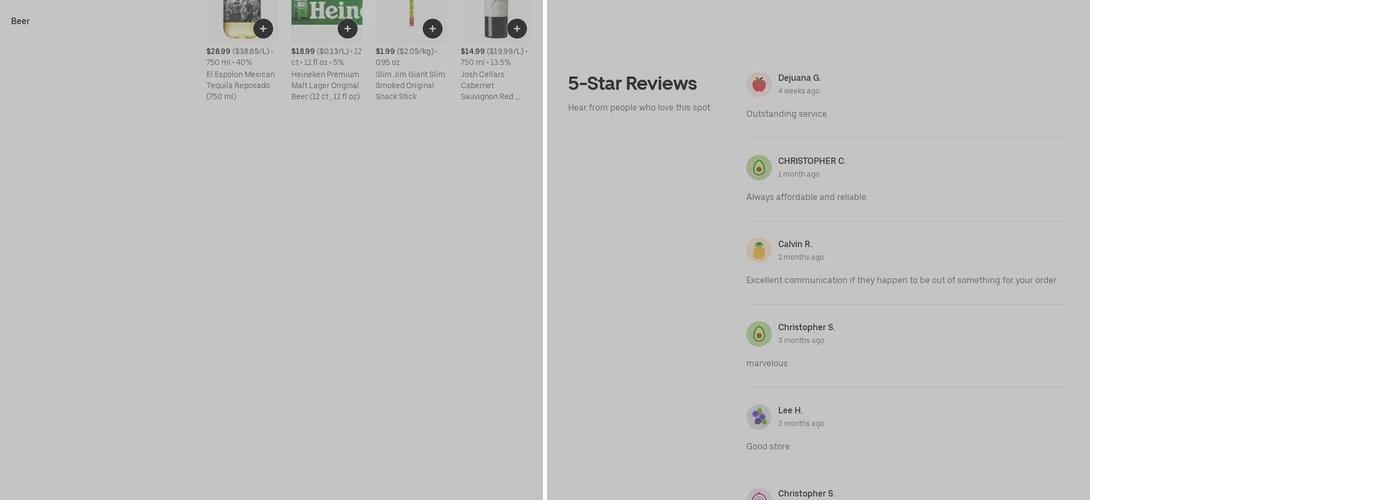 Minnesota Liquors Menu