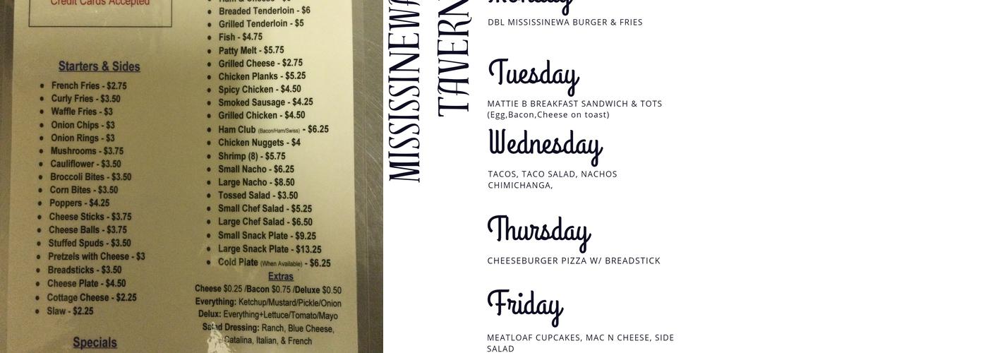 Mississinewa Tavern Menu