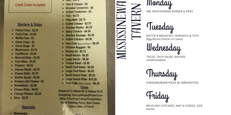 Mississinewa Tavern Menu