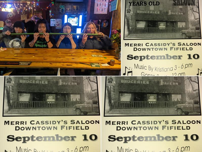 Merri Cassidy's Saloon Menu