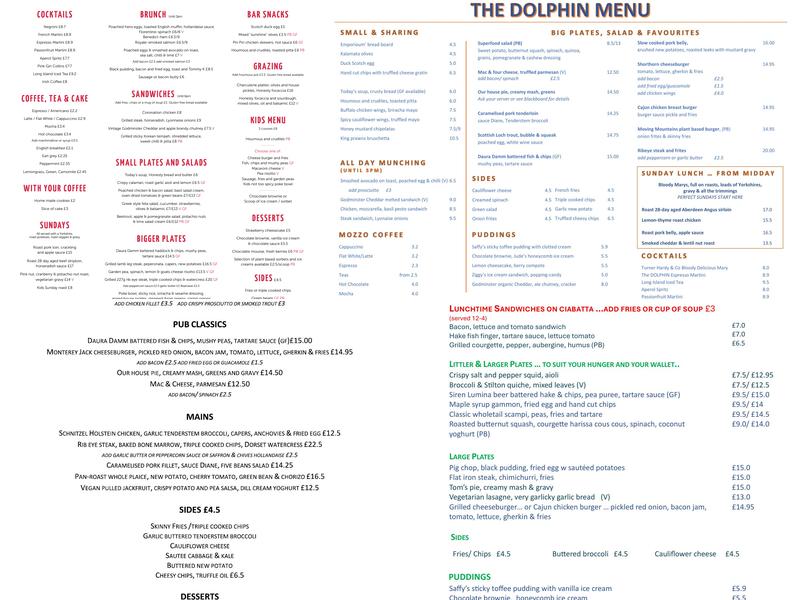 The Dolphin Menu
