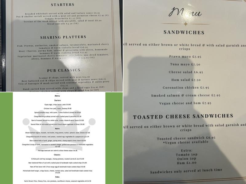The Crown Inn Menu