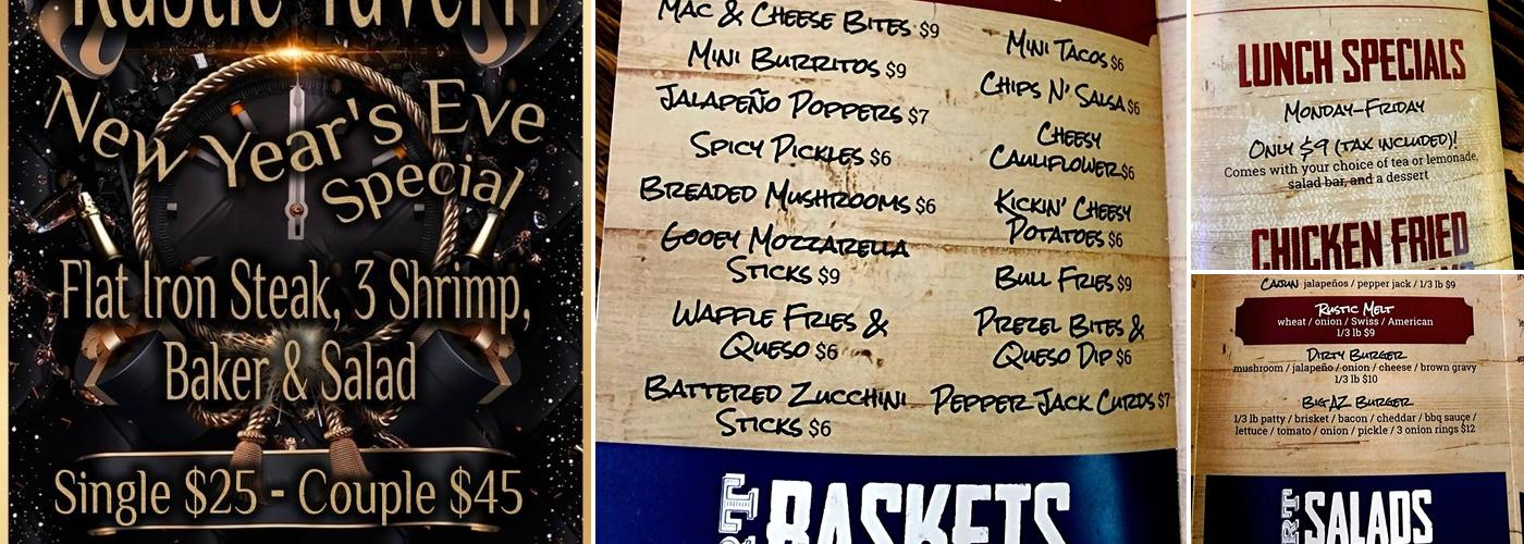 Rustic Tavern Menu