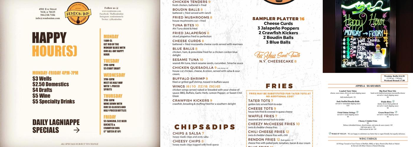 Rendon Inn Menu