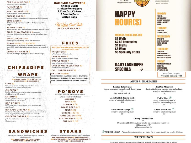 Rendon Inn Menu