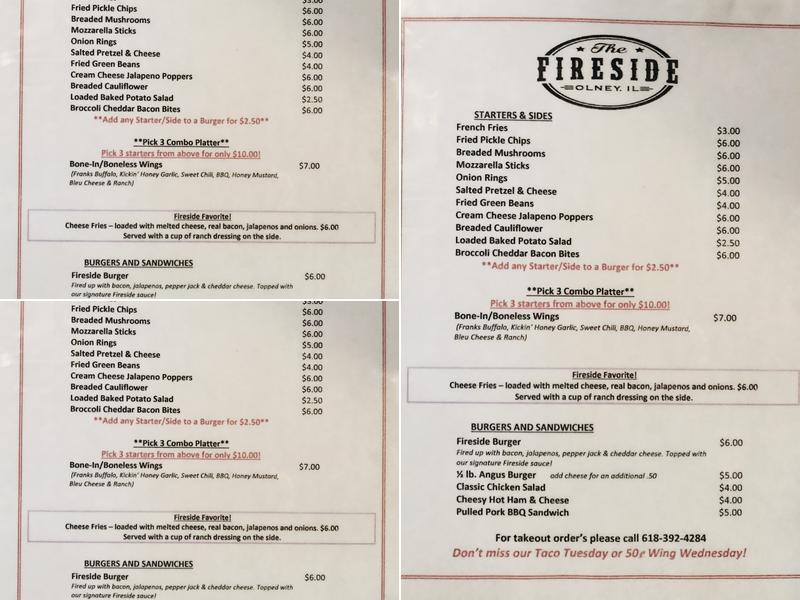 Fireside Menu