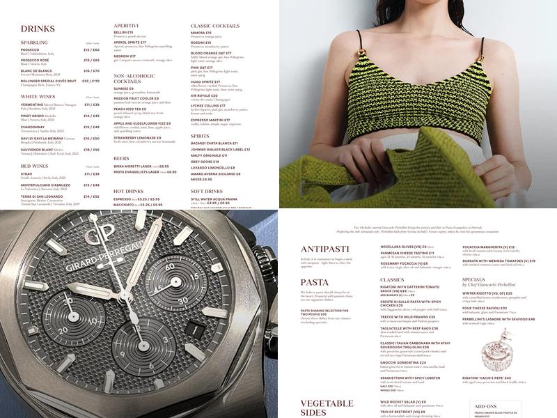 Pasta Evangelists Menu