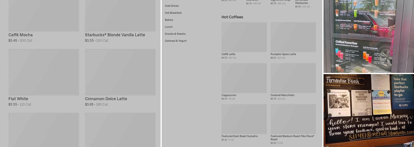 Starbucks Coffee Company Menu