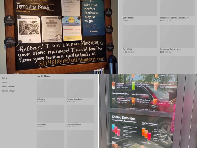 Starbucks Coffee Company Menu