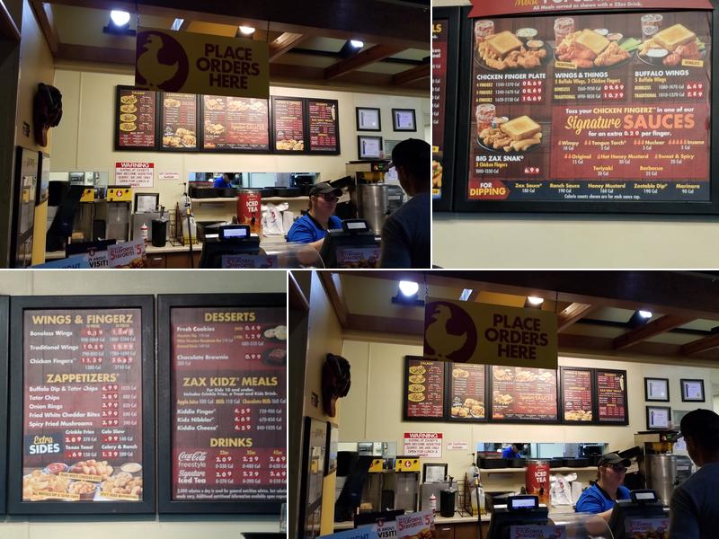Zaxby's Chicken Fingers & Buffalo Wings Menu