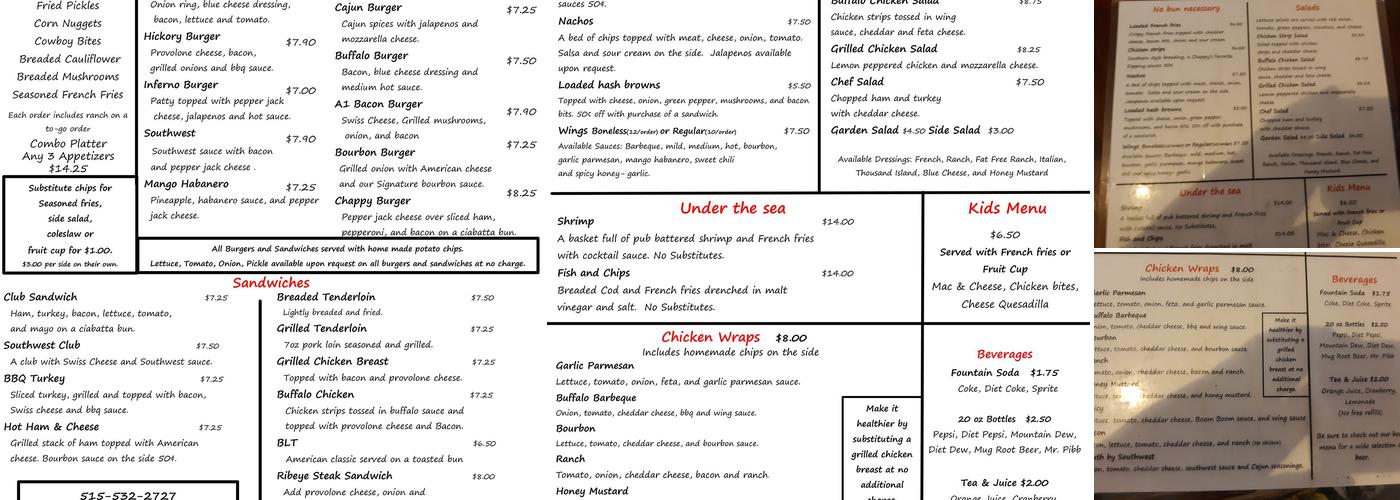 Chappy's On Main Menu