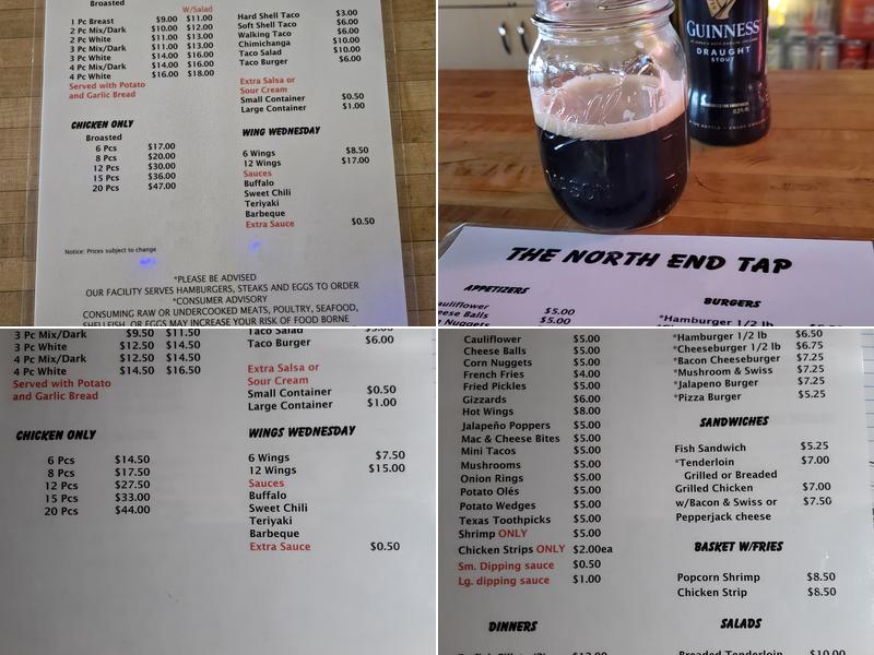 North End Tap Menu