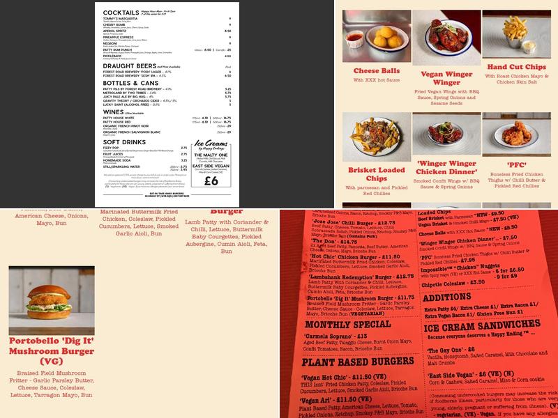 Patty&Bun Kingly Street Menu