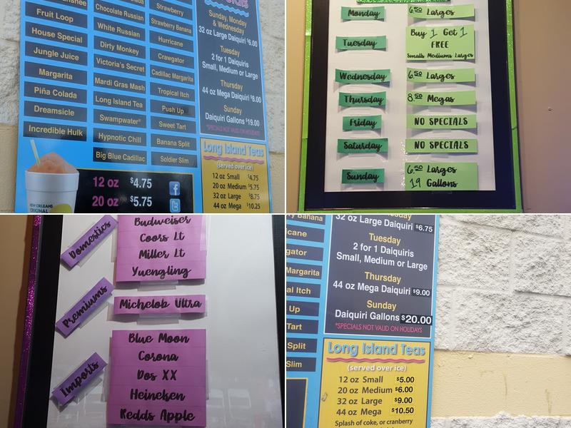 New Orleans Original Daiquiris Menu