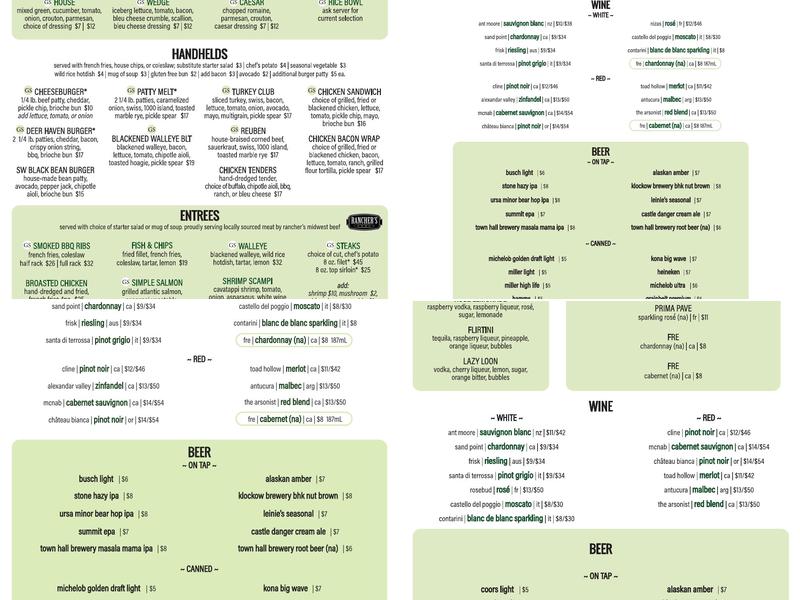 Deer Haven on Thunder Menu