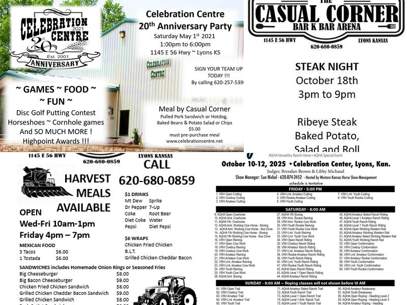 Celebration Centre & Bar K Bar Arena Menu