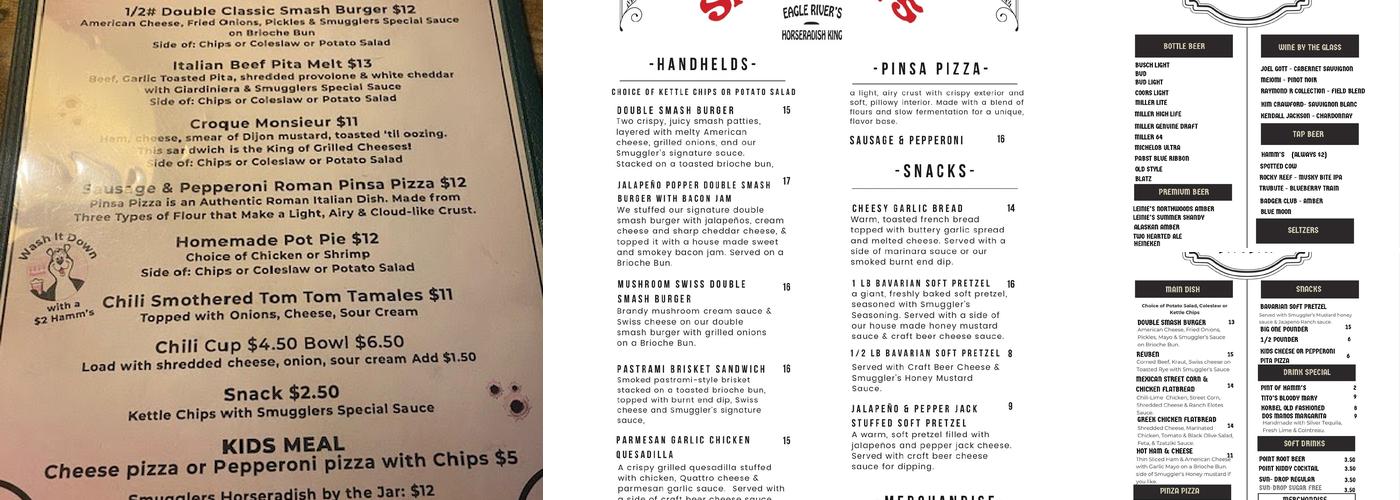 Smugglers Menu