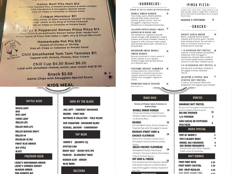 Smugglers Menu