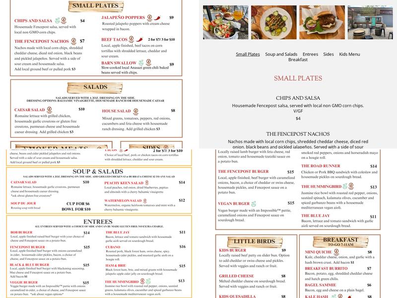 Fenceline Cider Menu