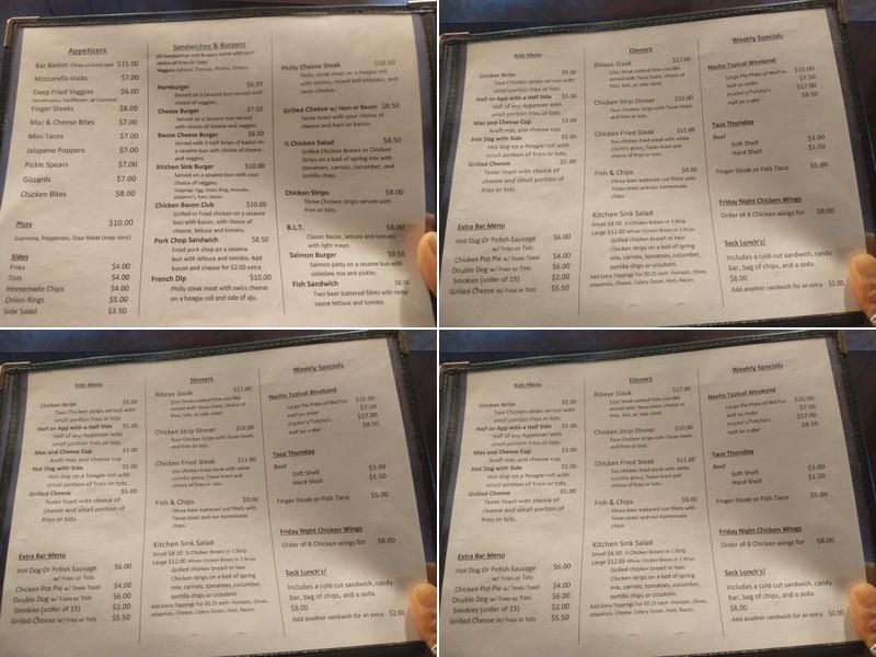 Copper Queen Saloon Menu